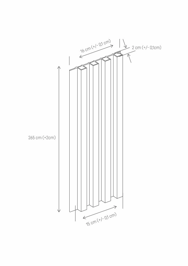 Vilo MPC Slat Panel Med 160mm x 2.65M Linen Fabric - Image 4